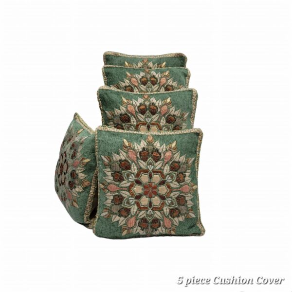 5 Piece Velvet Jacquard Cushion Cover Set
